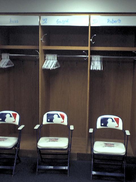 Dodgers' star closer Eric Gagne's locker